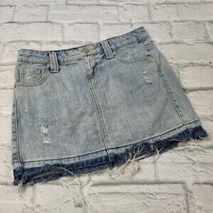 Frayed Denim Mini Skirt by So Wear It Declare It size 1